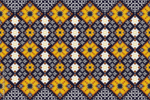 Abstract geometric seamless pattern with clean lines and repeating shapes. Modern minimal background ideal for textile, fabric, wallpaper, wrapping paper, and surface design.