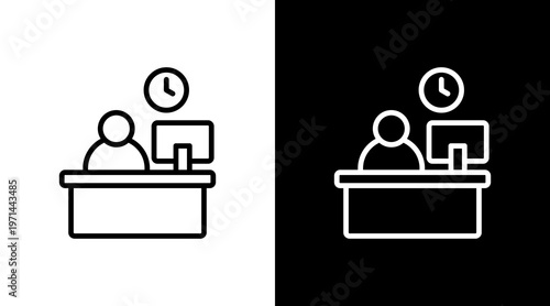 Overtime White Icon Set Design