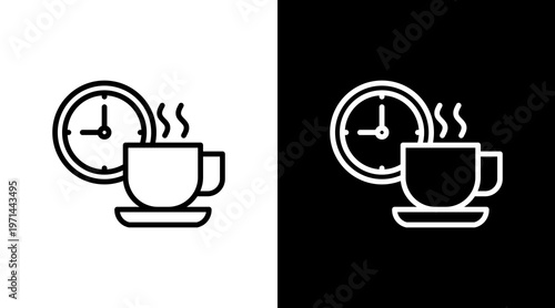 Break Time White Icon Set Design