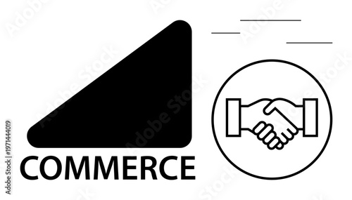 Commerce concept. Commerce highlighted by a bold design, business, trade, and partnerships. Commerce drives global trade, fostering teamwork and collaboration. For business, economics partnerships