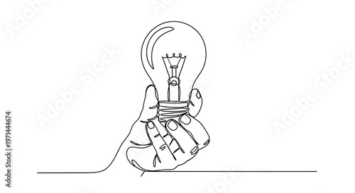 Hand holding light bulb idea concept.