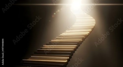 Stairway to light and hope upwards.