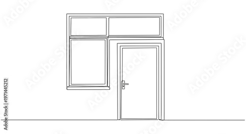 Door with window and frame.