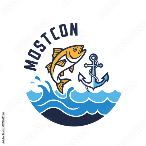 Fish Jumps Near Anchor Symbolizing Fishing Recreation and Adventure