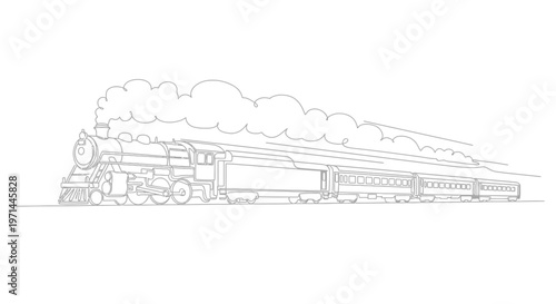 Vintage steam locomotive engine train.