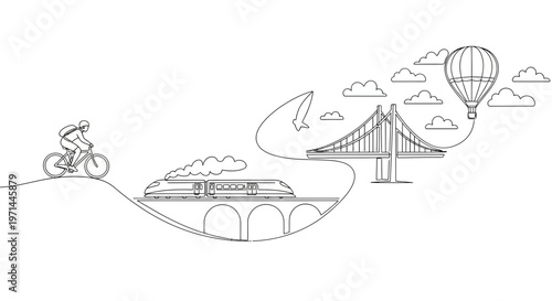 Man Riding Bicycle with Rope.