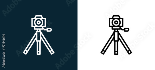 Two-color tr outline icon pair in black and white, editable stroke vector illustration for web, mobile apps, UI design, branding, and print from photo