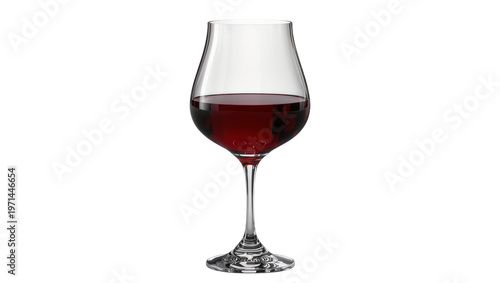 Obraz na płótnie Clear glass goblet filled with deep red wine, isolated on transparent background