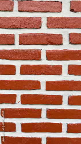 Red brick wall texture. Texture red brick with white cement.
