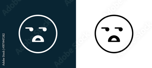Two-color wondering outline icon pair in black and white, editable stroke vector illustration for web, mobile apps, UI design, branding, and print from classics