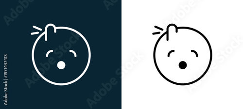 Two-color accident outline icon pair in black and white, editable stroke vector illustration for web, mobile apps, UI design, branding, and print from classics