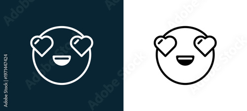 Two-color in love outline icon pair in black and white, editable stroke vector illustration for web, mobile apps, UI design, branding, and print from classics