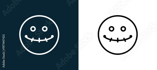 Two-color dead outline icon pair in black and white, editable stroke vector illustration for web, mobile apps, UI design, branding, and print from classics