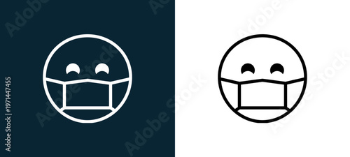 Two-color surgeon outline icon pair in black and white, editable stroke vector illustration for web, mobile apps, UI design, branding, and print from classics