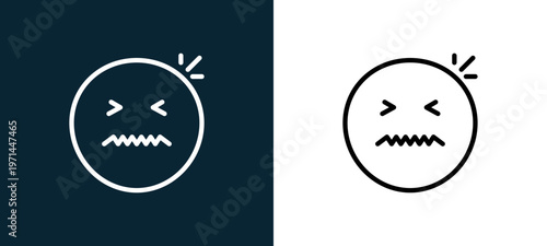 Two-color nervous outline icon pair in black and white, editable stroke vector illustration for web, mobile apps, UI design, branding, and print from classics