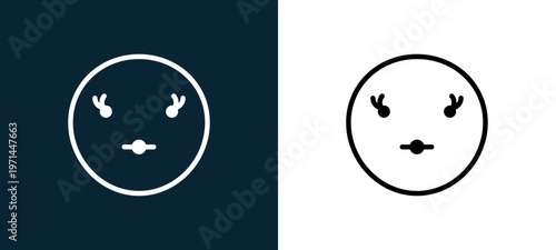 Two-color woman outline icon pair in black and white, editable stroke vector illustration for web, mobile apps, UI design, branding, and print from classics