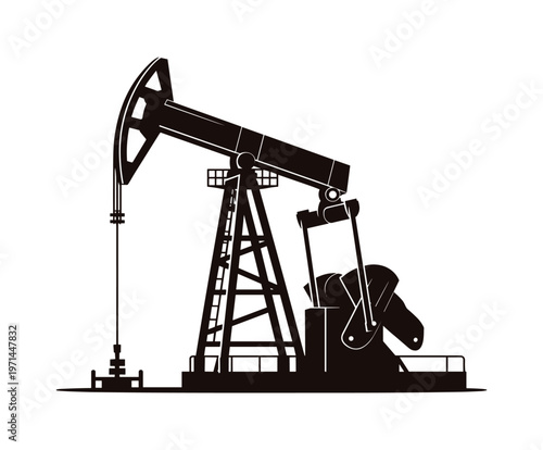 Silhouette of an oil pump jack industry icon.