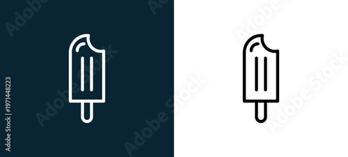 Two-color outline icon pair in black and white, editable stroke vector illustration for web, mobile apps, UI design, branding, and print from seasons