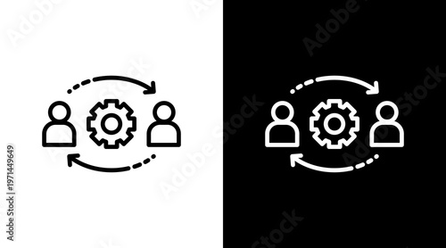 Collaboration White Icon Set Design