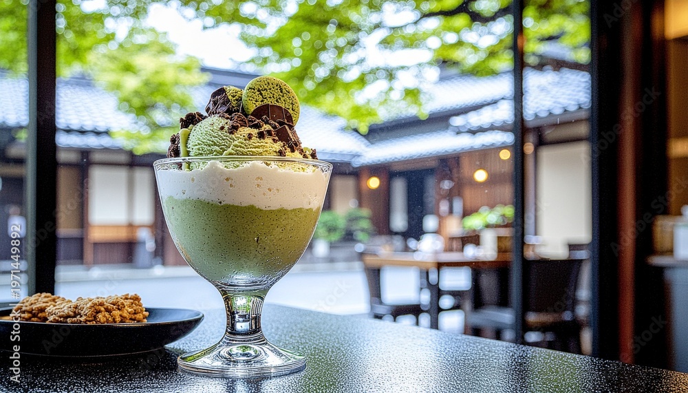 Obraz premium 抹茶アイスクリームのパフェ
