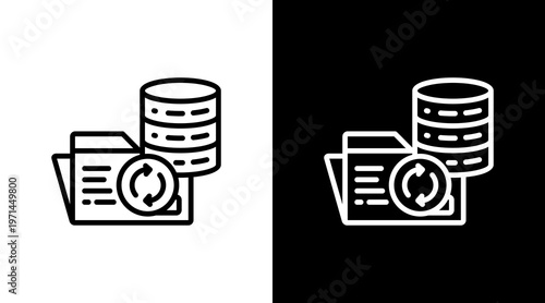 File Backup White Icon Set Design