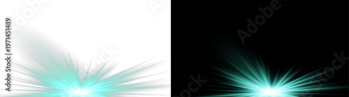 Magic Lens Flare Rays on Dark Scene