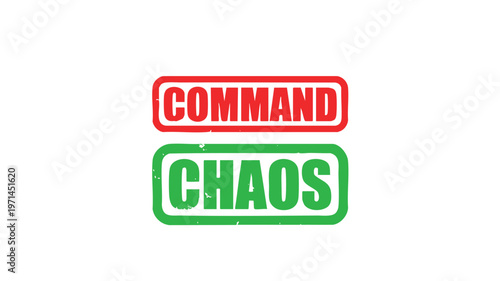 Contrasting concepts of order and disorder presented visually with bold typography.