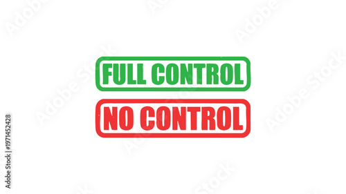 Clear contrast between 'Full Control' and 'No Control' displayed on colored signs.