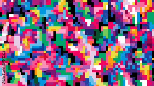 Colorful abstract pixelated design representing glitch background  