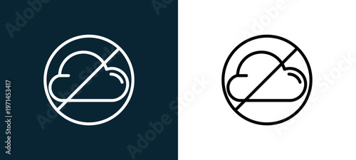 Two-color weather outline icon pair in black and white, editable stroke vector illustration for web, mobile apps, UI design, branding, and print from weather