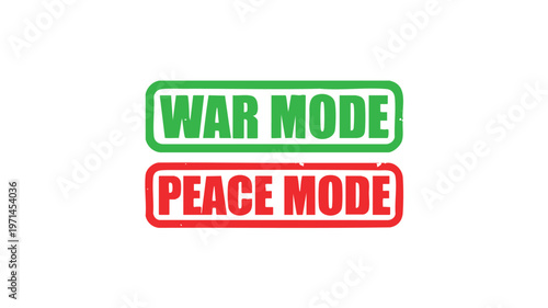 War Mode, Peace Mode: Visual representation of opposing concepts through contrasting textual symbols. It's a striking visual metaphor for conflict and resolution. 