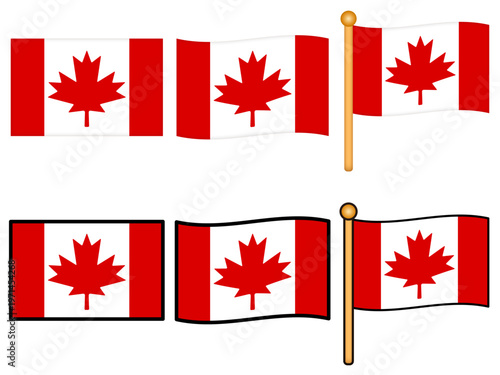 カナダの国旗のイラスト素材セット
