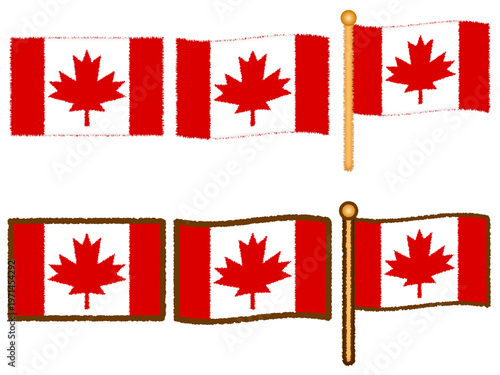 カナダの国旗のイラスト素材セット2