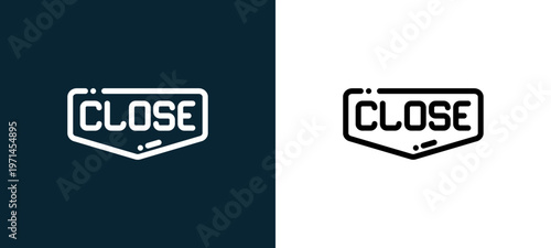 Two-color closed outline icon pair in black and white, editable stroke vector illustration for web, mobile apps, UI design, branding, and print from cafe