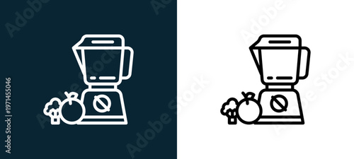 Two-color smoothies outline icon pair in black and white, editable stroke vector illustration for web, mobile apps, UI design, branding, and print from diet and nutrition