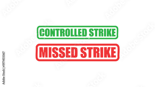 Controlled and Missed Strike: A simple visual comparison of Controlled Strike and Missed Strike with clear distinction in color.