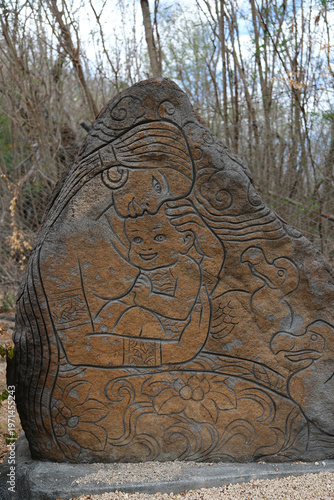 International slave route monument in Le Morne, Mauritius. New born