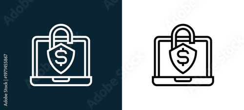 Two-color leakage outline icon pair in black and white, editable stroke vector illustration for web, mobile apps, UI design, branding, and print from CORRUPTION ELEMENTS