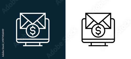 Two-color blackmail outline icon pair in black and white, editable stroke vector illustration for web, mobile apps, UI design, branding, and print from CORRUPTION ELEMENTS