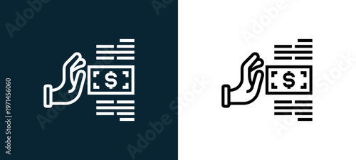 Two-color refuse outline icon pair in black and white, editable stroke vector illustration for web, mobile apps, UI design, branding, and print from CORRUPTION ELEMENTS