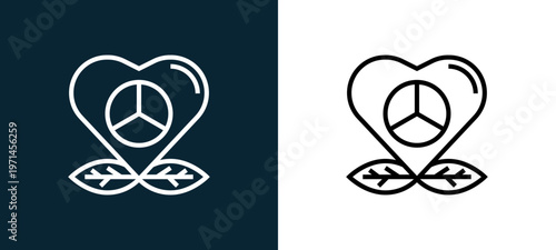 Two-color environmental outline icon pair in black and white, editable stroke vector illustration for web, mobile apps, UI design, branding, and print from charity elements