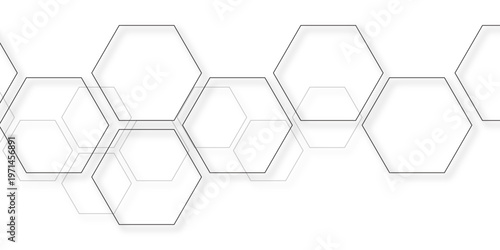 Geometric blue and white hexagon pattern creates a futuristic 3d vector abstract background with a seamless honeycomb structure for modern business and technology web design