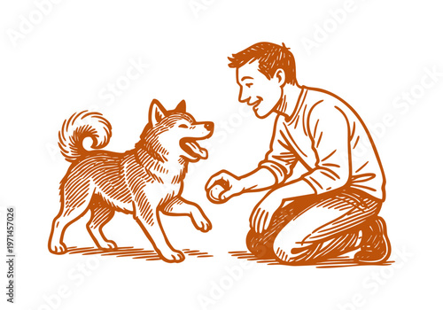 Shiba Inu hand drawn simple sketch vector illustration