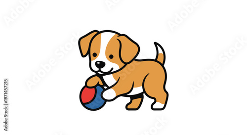 Cute Brown and White Playful Puppy.