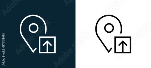 Two-color placeholder outline icon pair in black and white, editable stroke vector illustration for web, mobile apps, UI design, branding, and print from interaction set