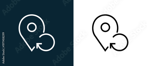 Two-color placeholder outline icon pair in black and white, editable stroke vector illustration for web, mobile apps, UI design, branding, and print from interaction set