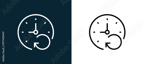 Two-color outline icon pair in black and white, editable stroke vector illustration for web, mobile apps, UI design, branding, and print from interaction set