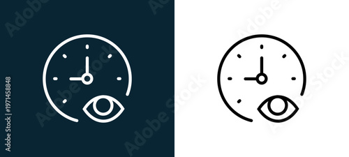 Two-color outline icon pair in black and white, editable stroke vector illustration for web, mobile apps, UI design, branding, and print from interaction set