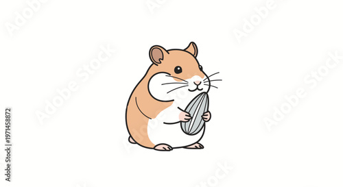 Cute Hamster Holding Food Pellet Closeup.