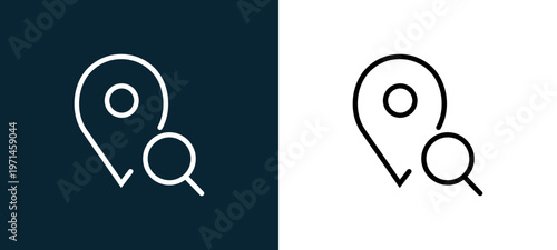 Two-color placeholder outline icon pair in black and white, editable stroke vector illustration for web, mobile apps, UI design, branding, and print from interaction set